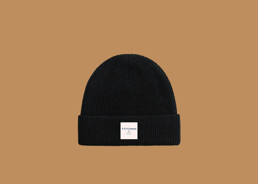 Ada Black Cashmere Wool Beanie